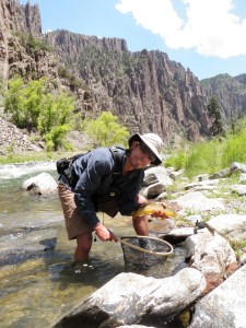 Justin with a brown in the Black Canyon